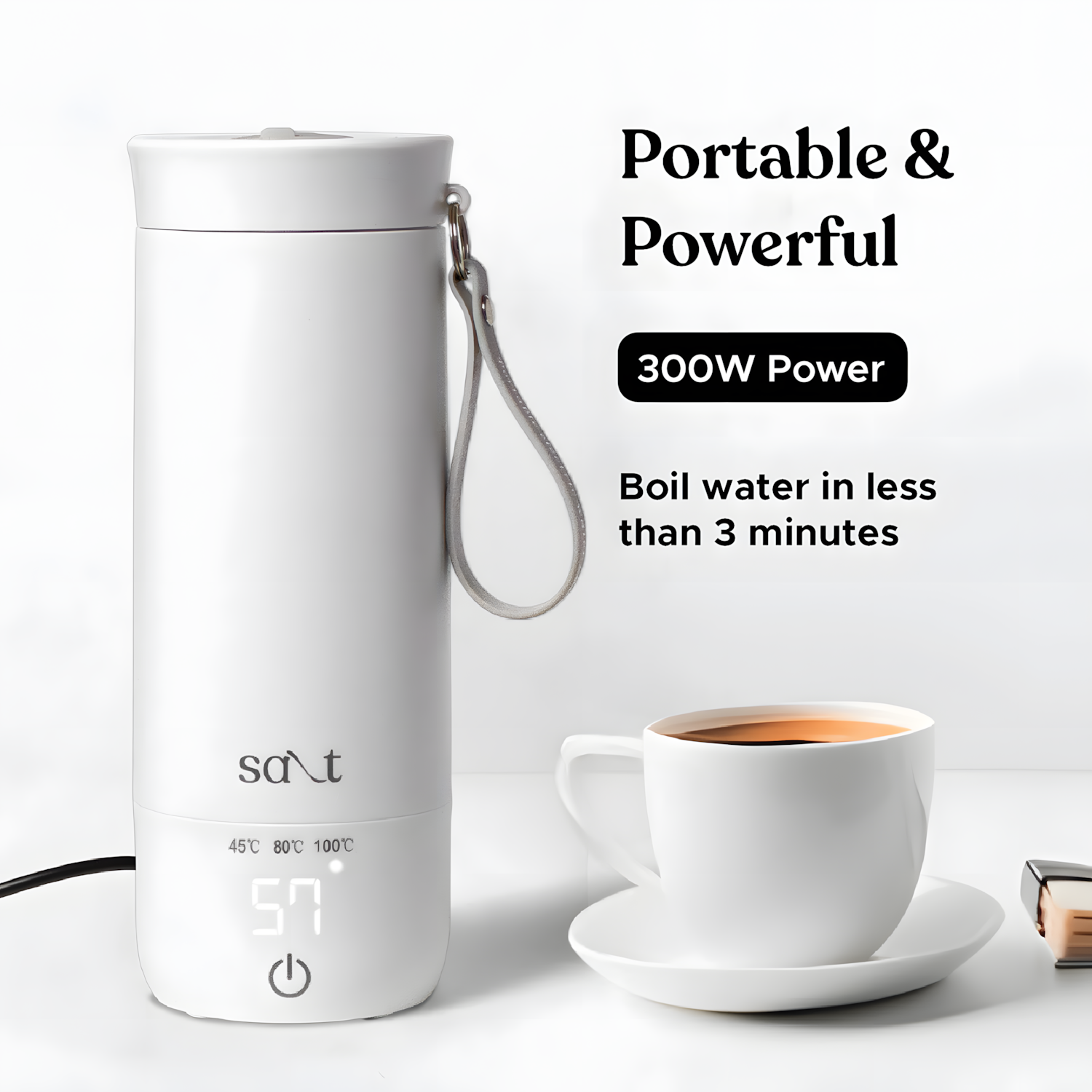 SteamCarry Pro Portable Electric Kettle, 400ml - Salt